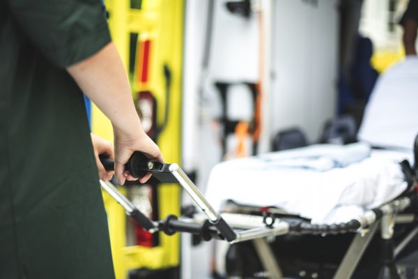 paramedics at work with an ambulance paramedics at work with an ambulance